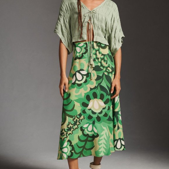 Anthropologie Dresses & Skirts - NWT Farm Rio Satin-Slip Midi Skirt Anthropologie Japan Size 2